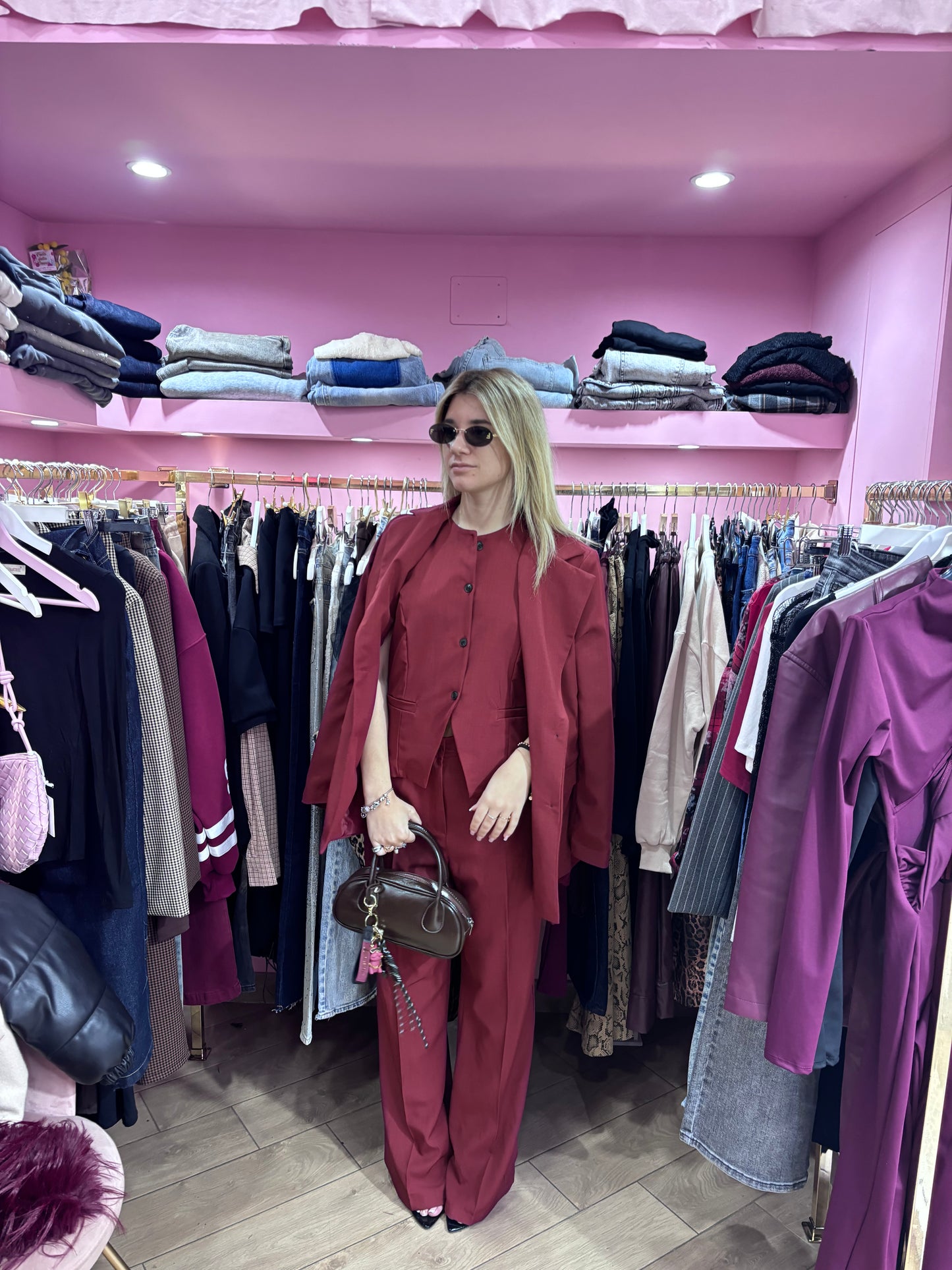 Tailleur 3 pezzi bordeaux