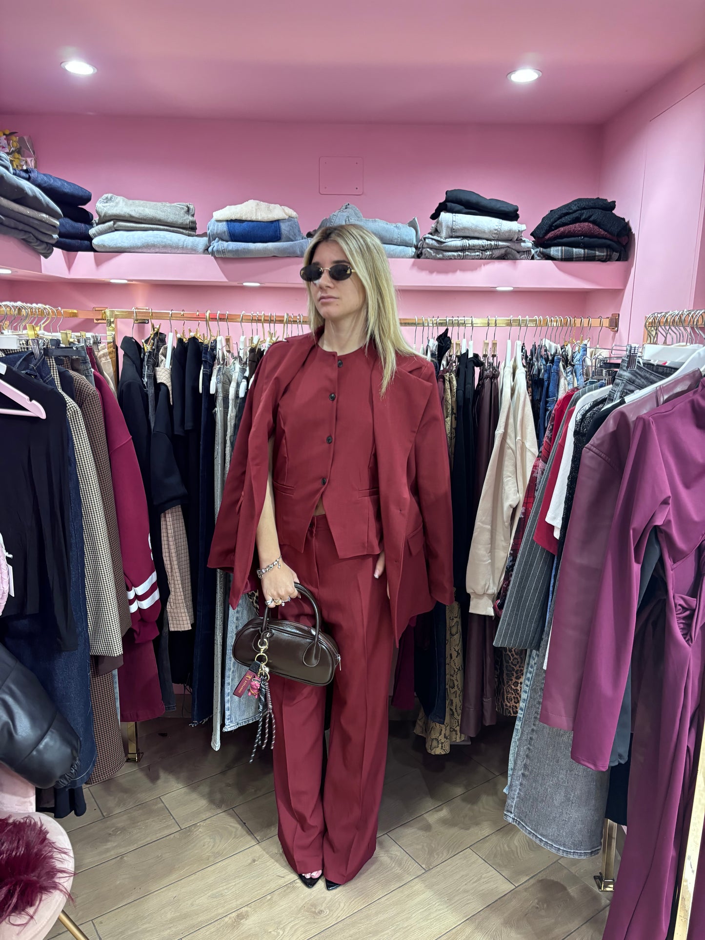 Tailleur 3 pezzi bordeaux