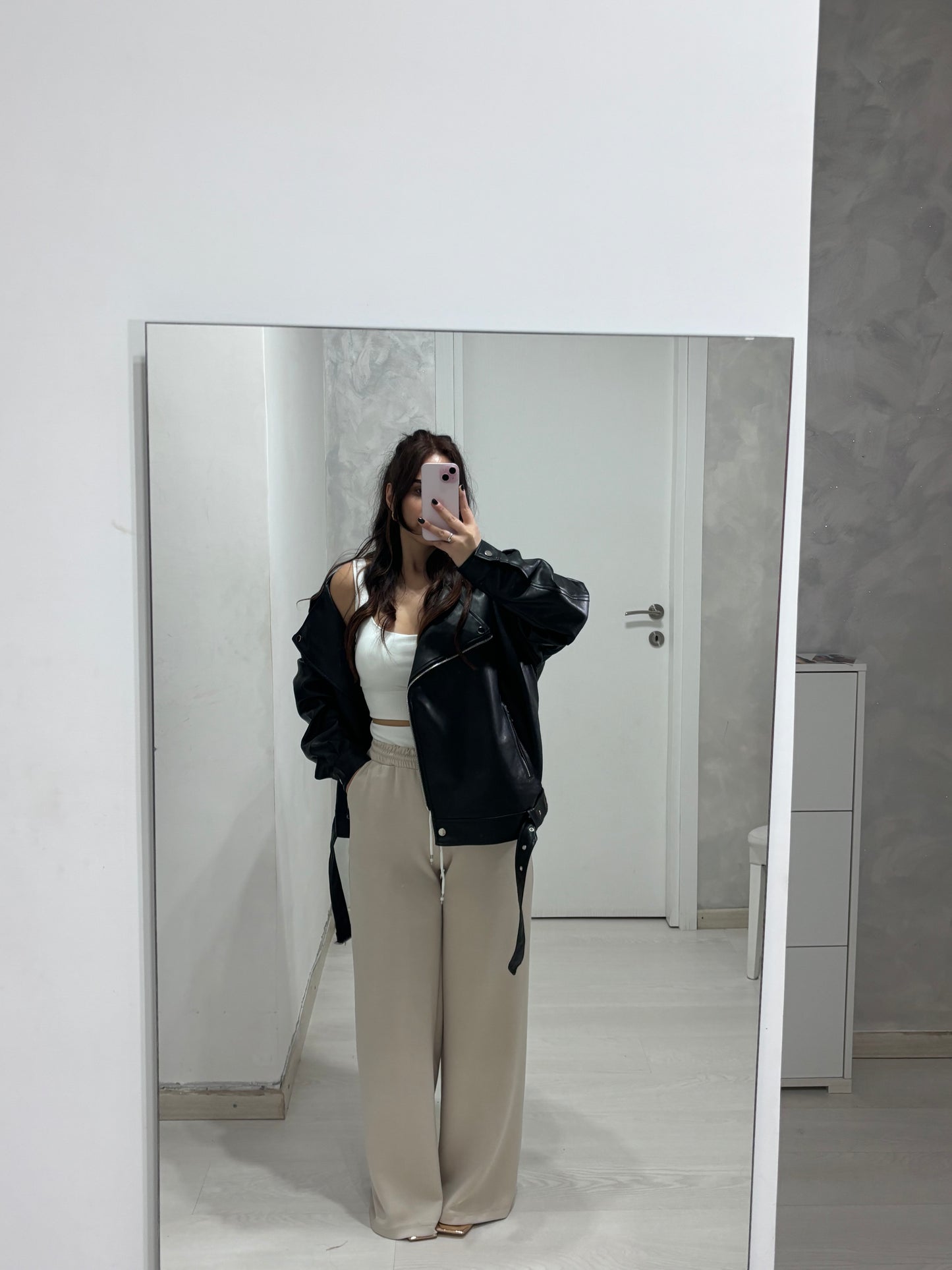 Coordinato tuta boxer beige