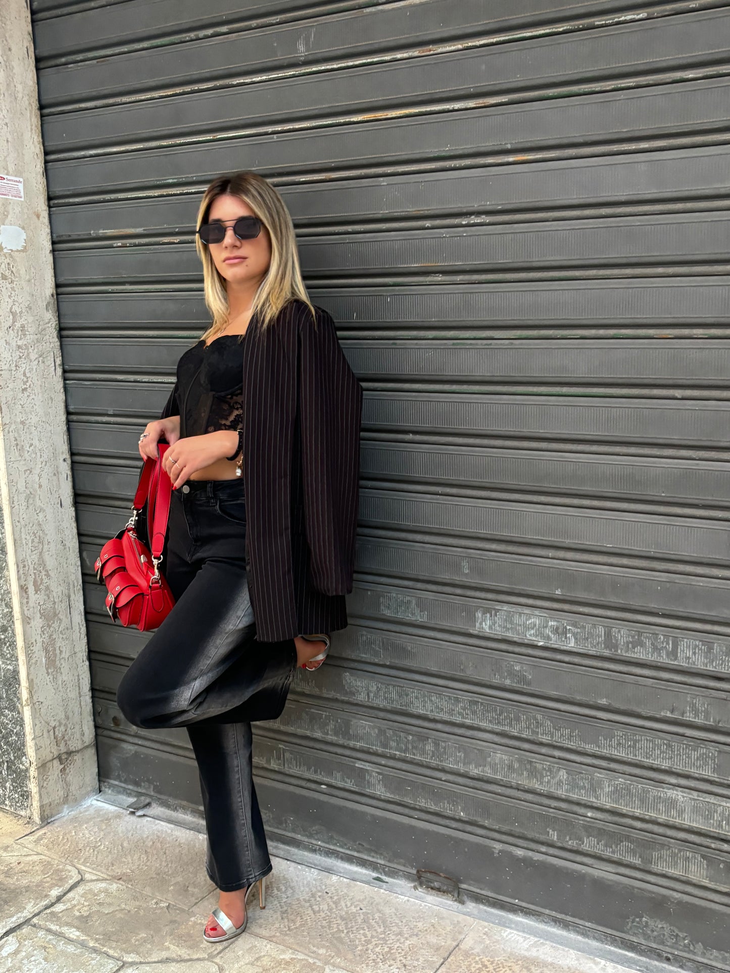 Giacca Gessata Black