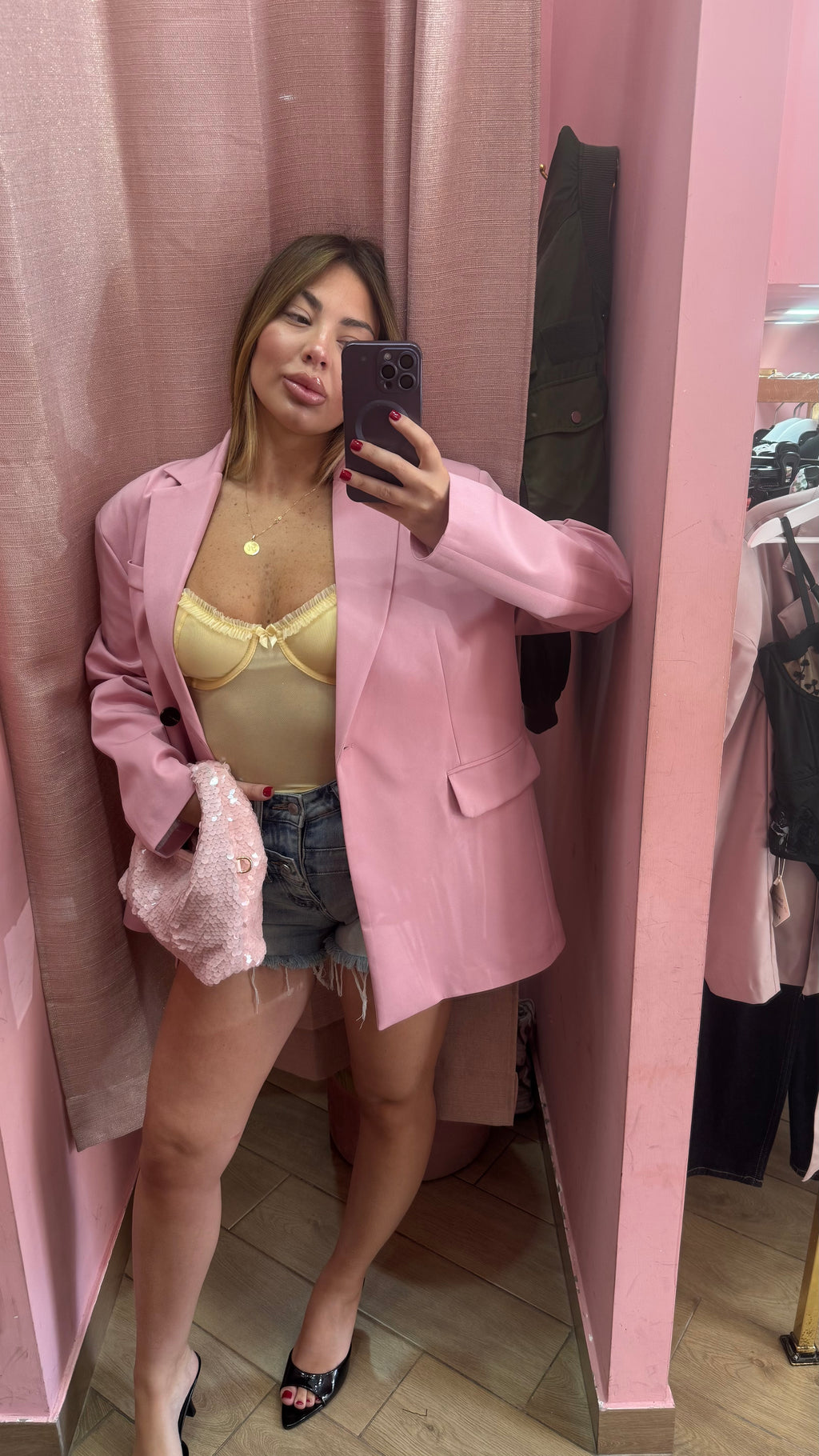 Giacca oversize pink