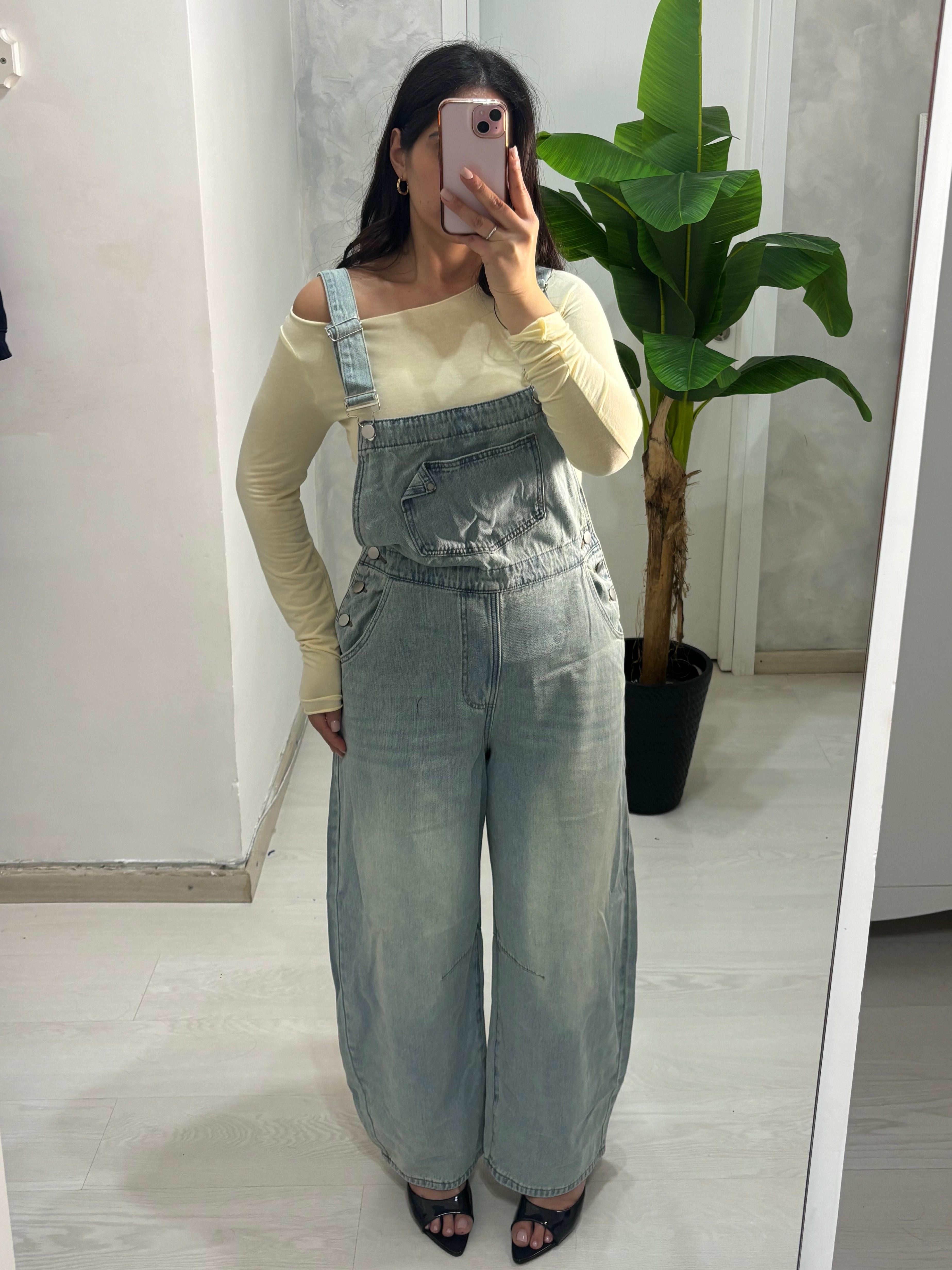 Salopette denim ballon