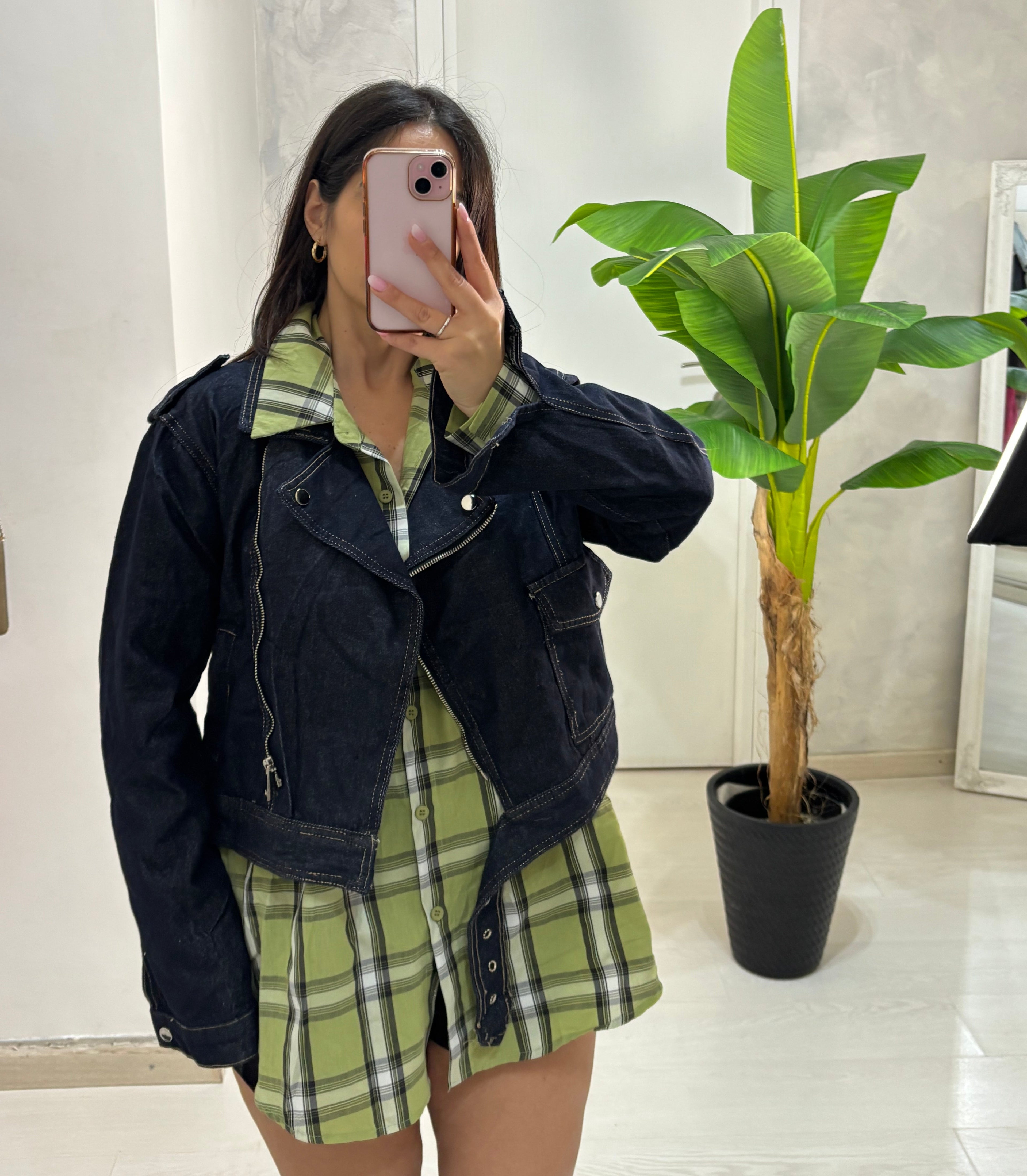 Giubbino di jeans modello chiodo