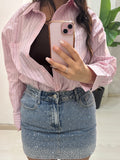 Gonna in jeans con strass