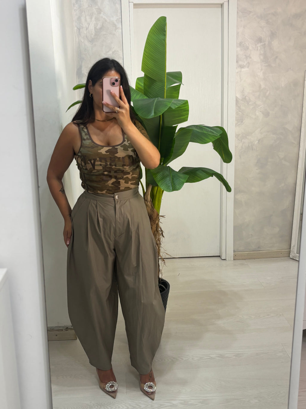 Pantalone ballon beige