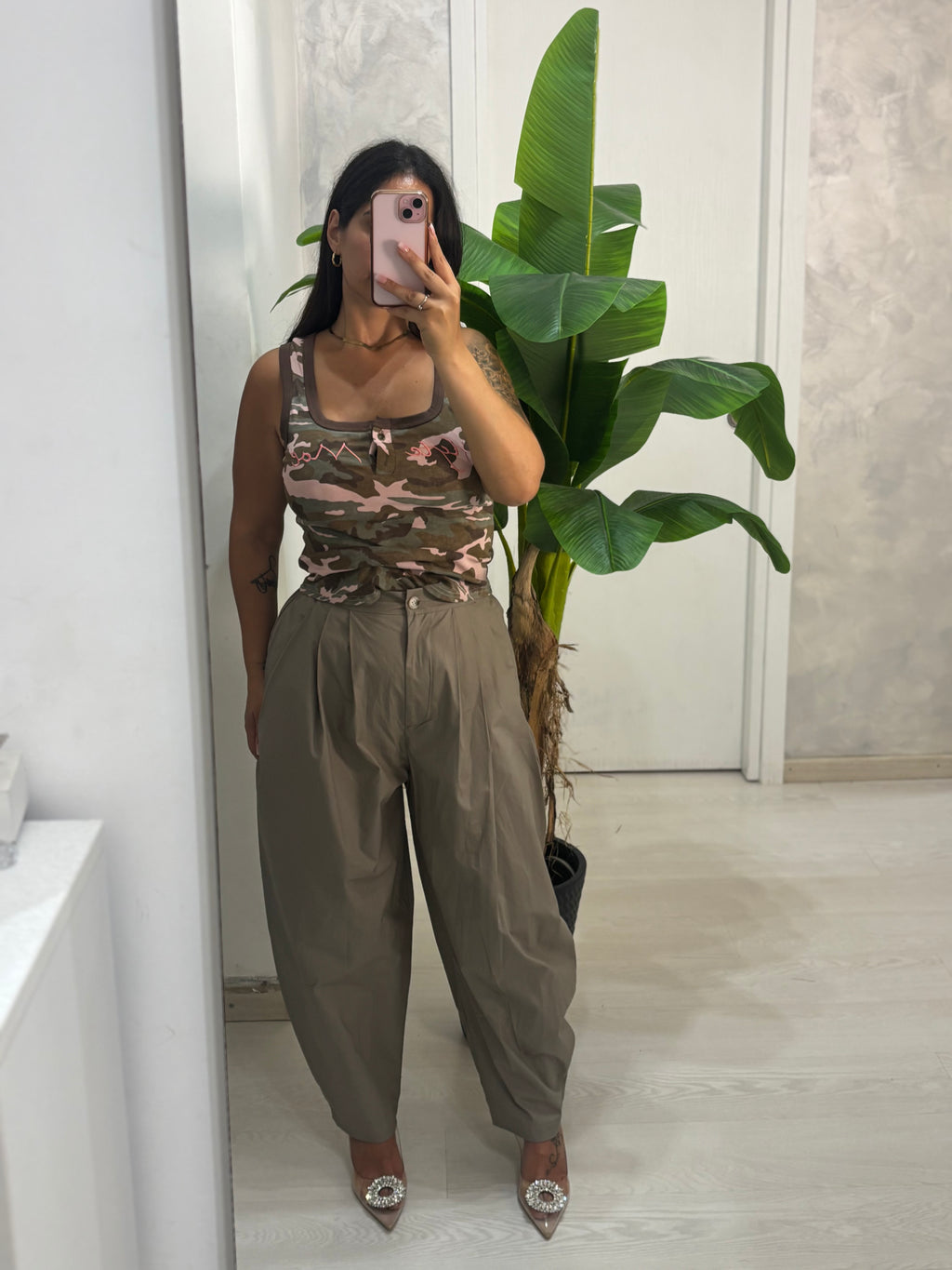 Canotta military pink