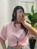 T shirt Crop rosa