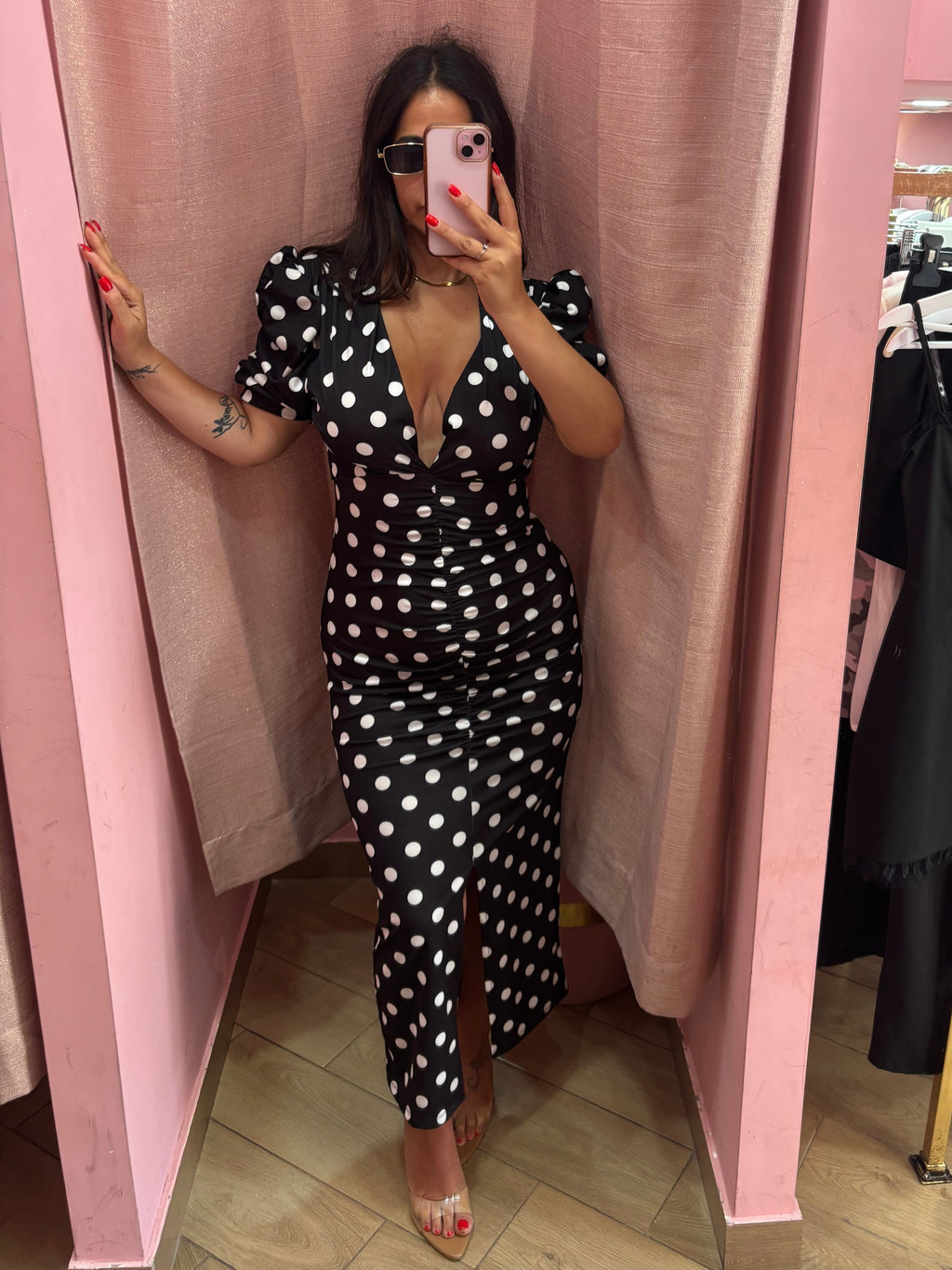 Dress pois nero