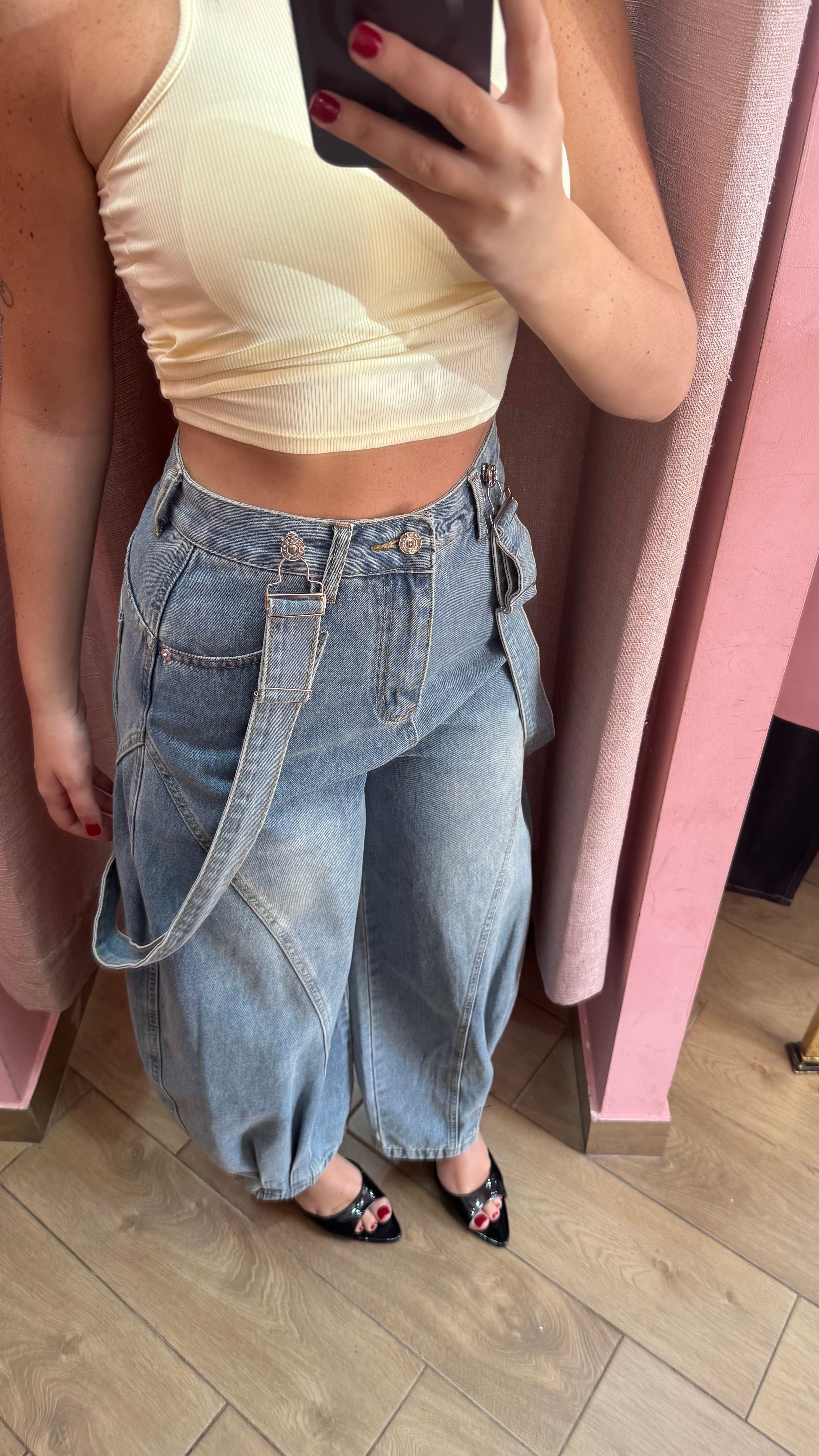 Denim salopette