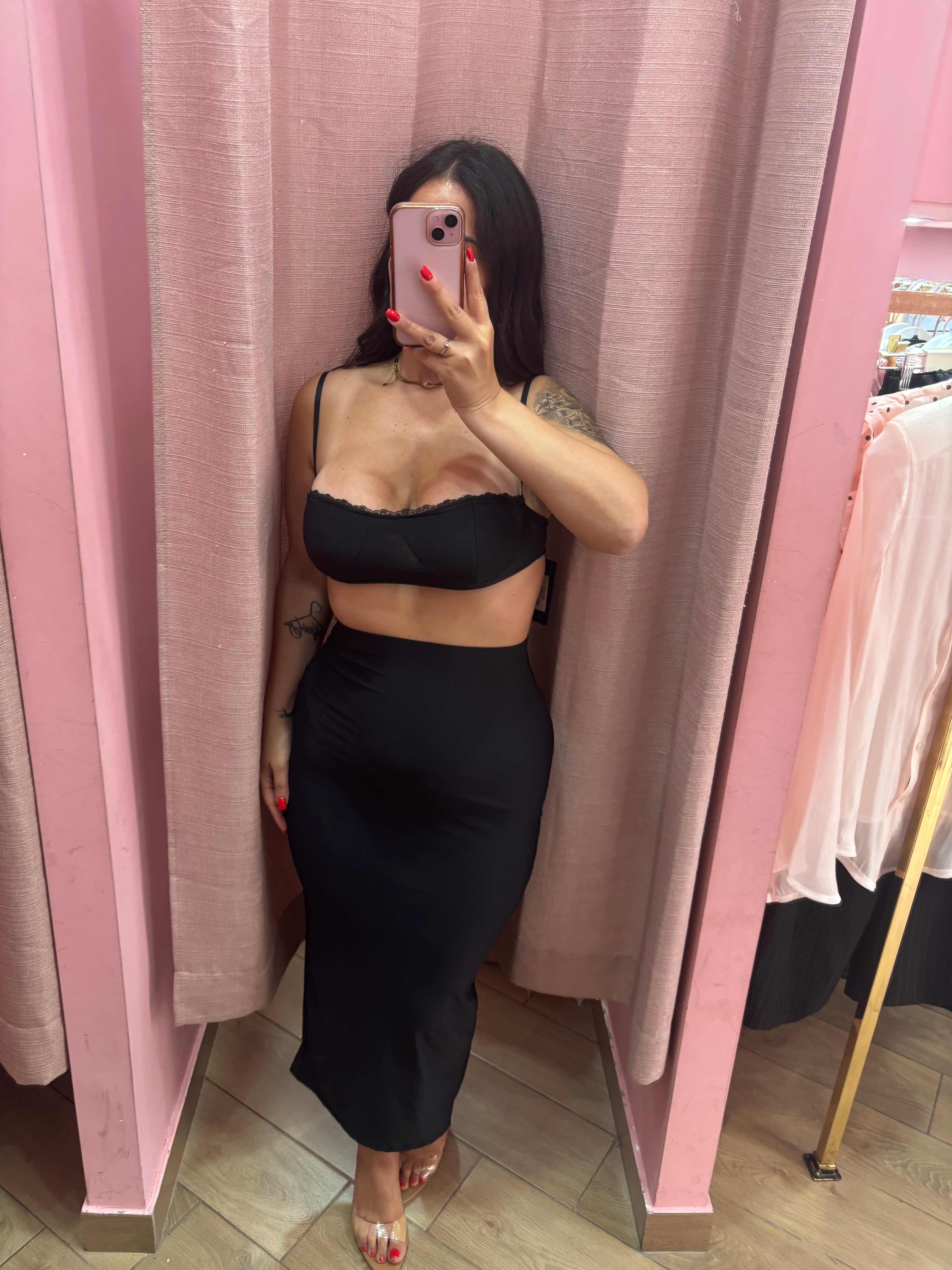 Coordinato in lycra nero