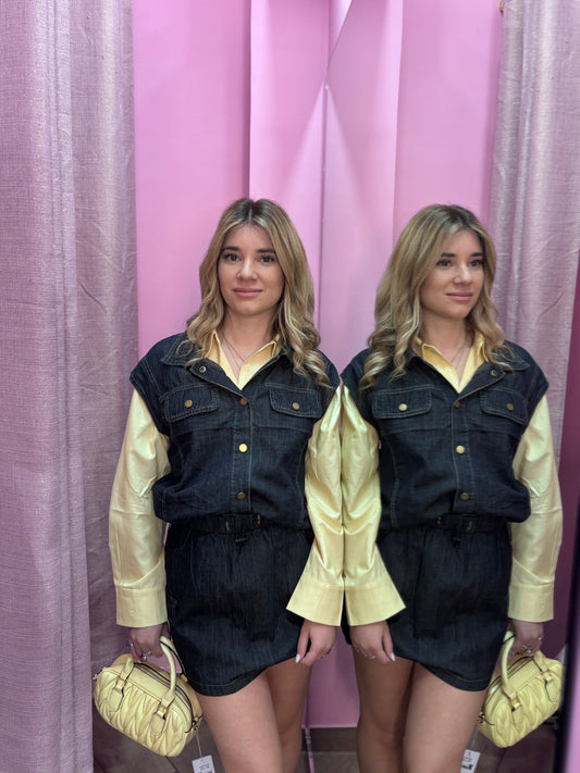 Coordinato cargo in denim