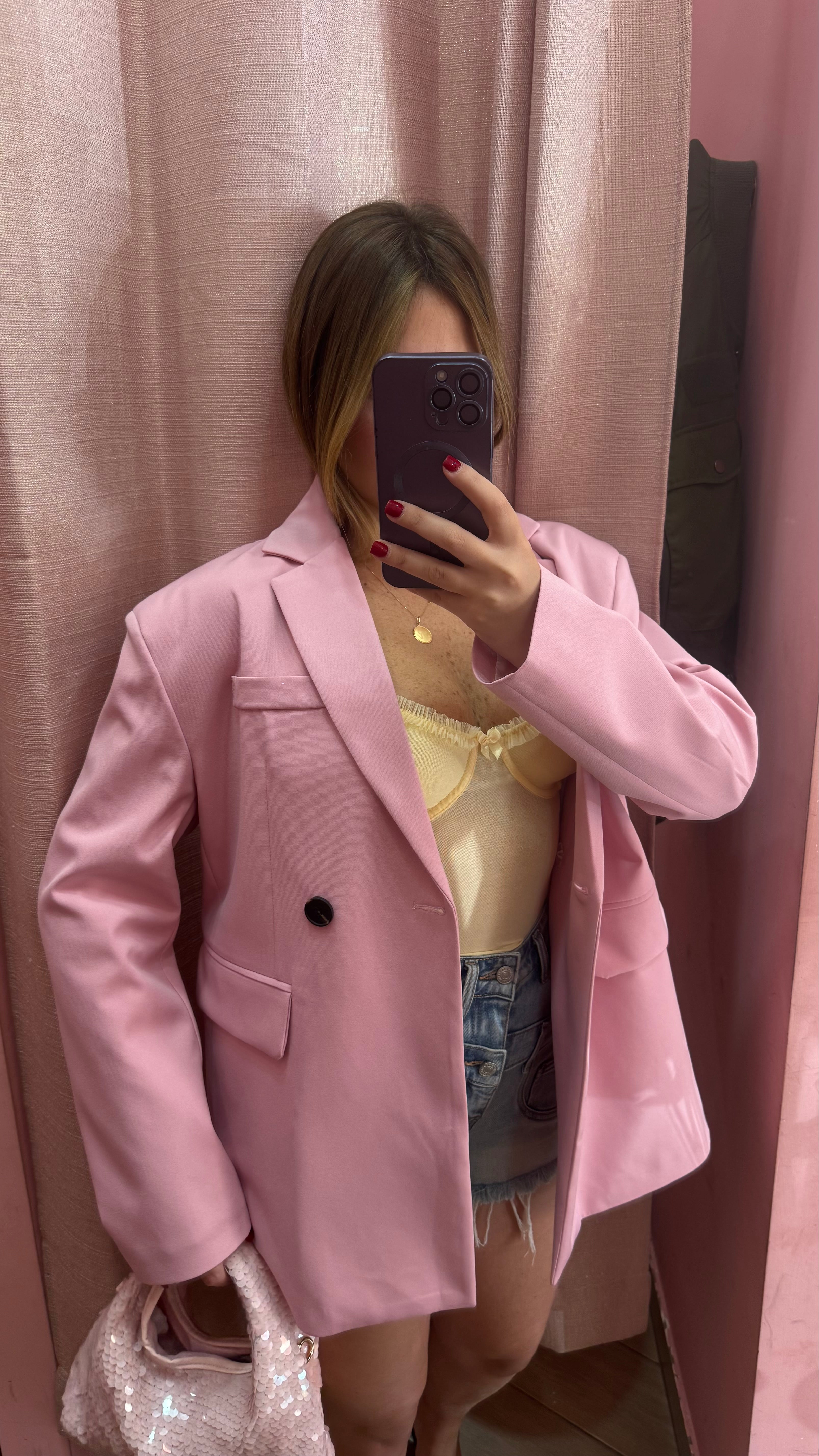 Giacca oversize pink