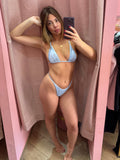 Bikini macramè celeste
