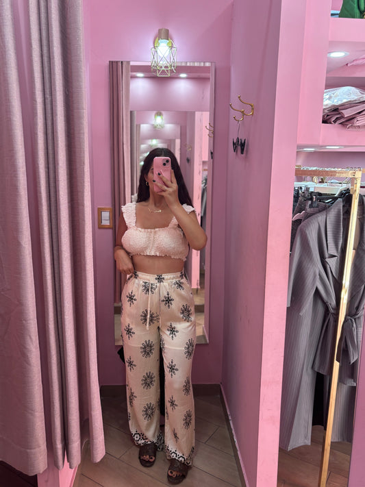 Croptop boucle beige