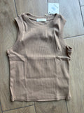 Canotta a costina beige