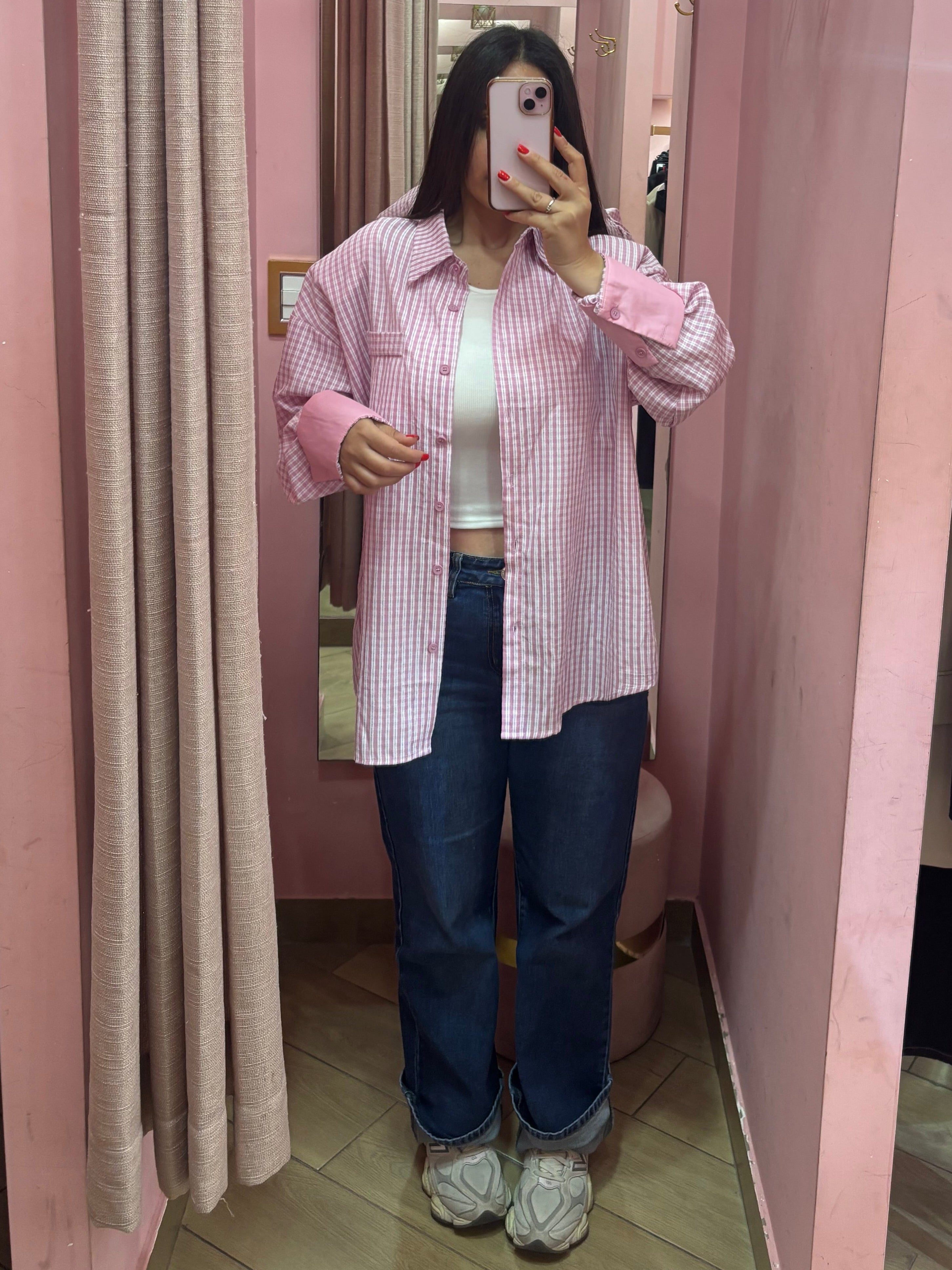 Camicia quadretti pink