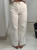 Denim bianco con risvolto