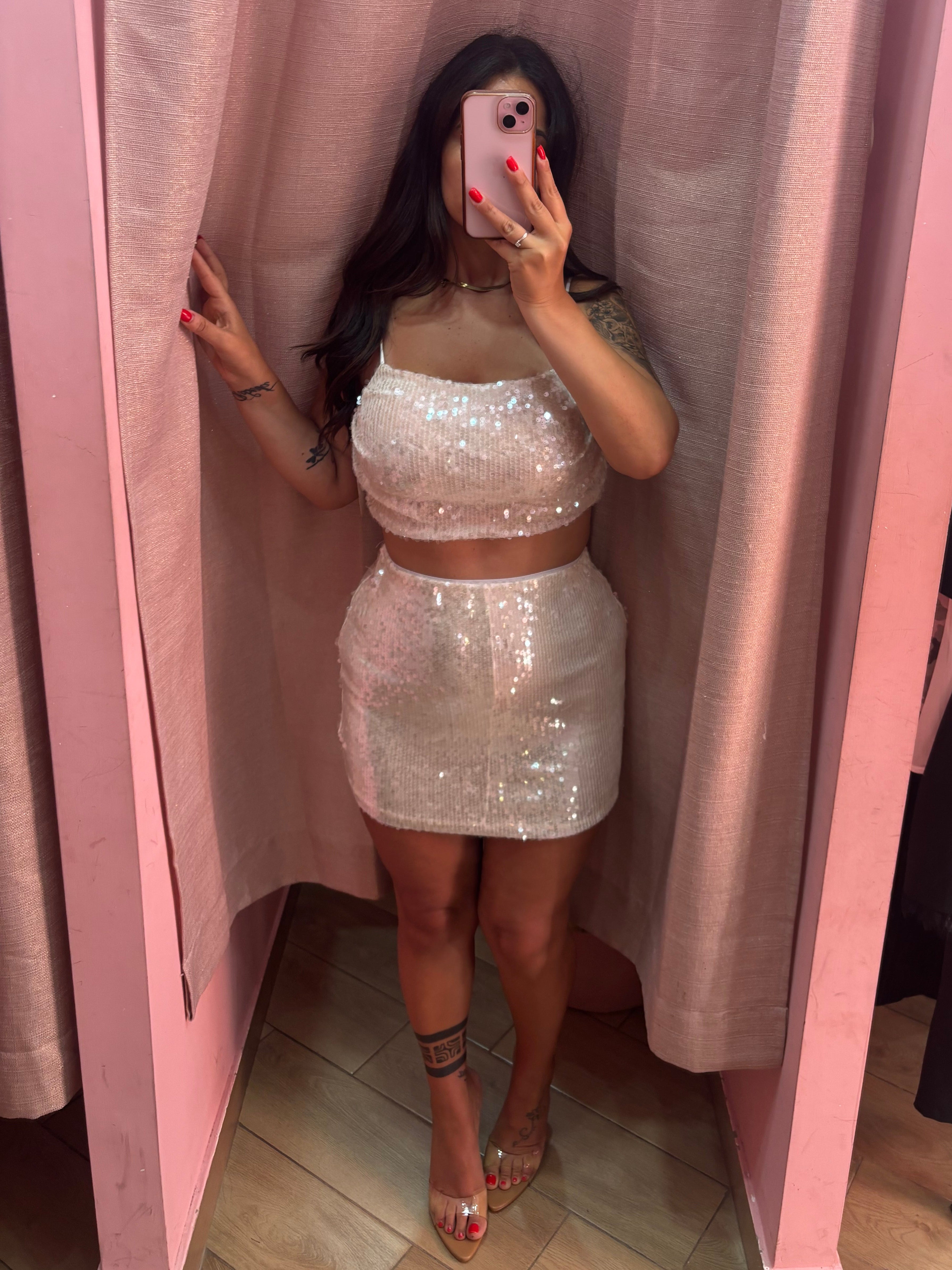 Top e gonna paillettes