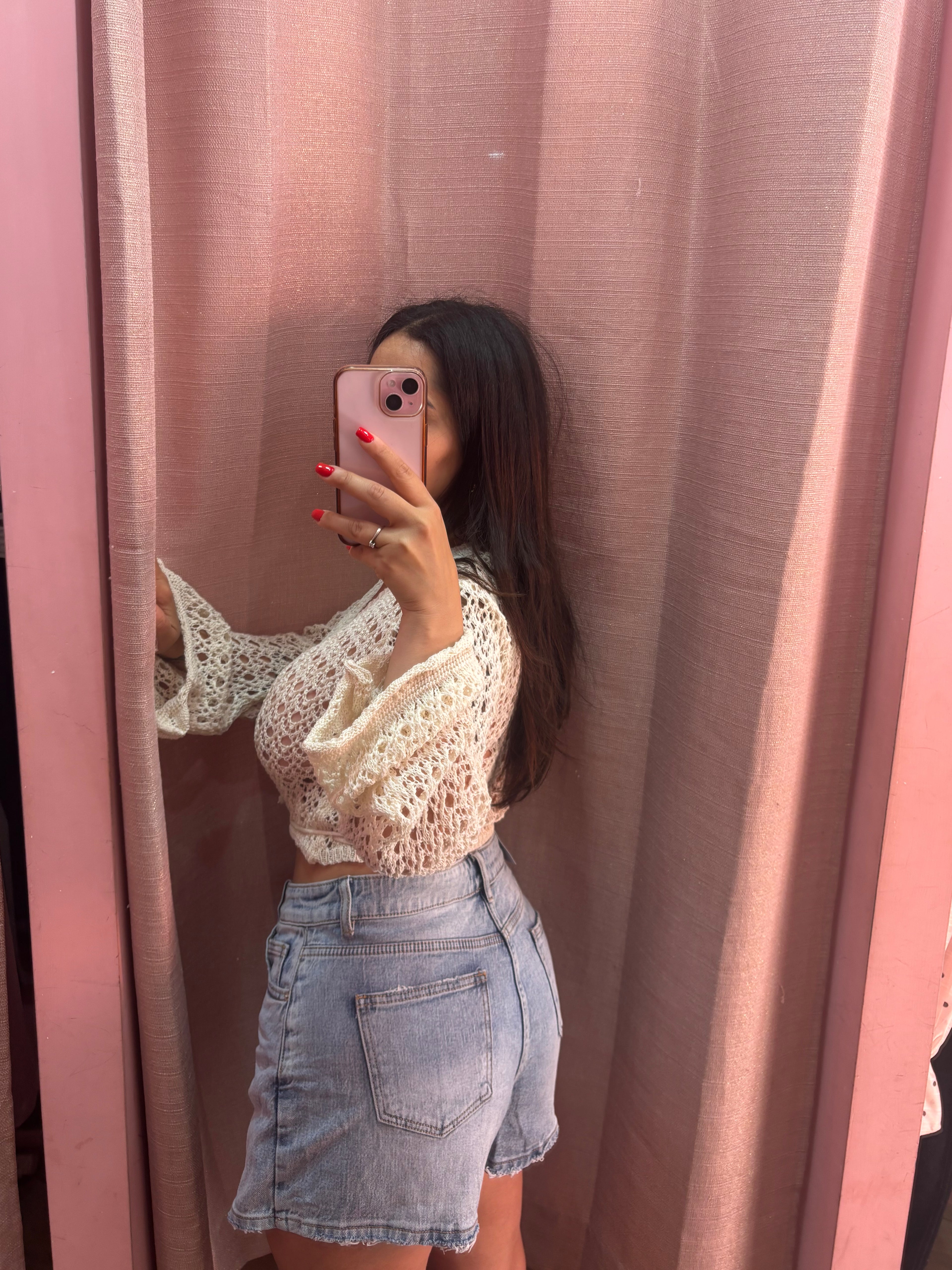 Pantagonna in denim chiaro