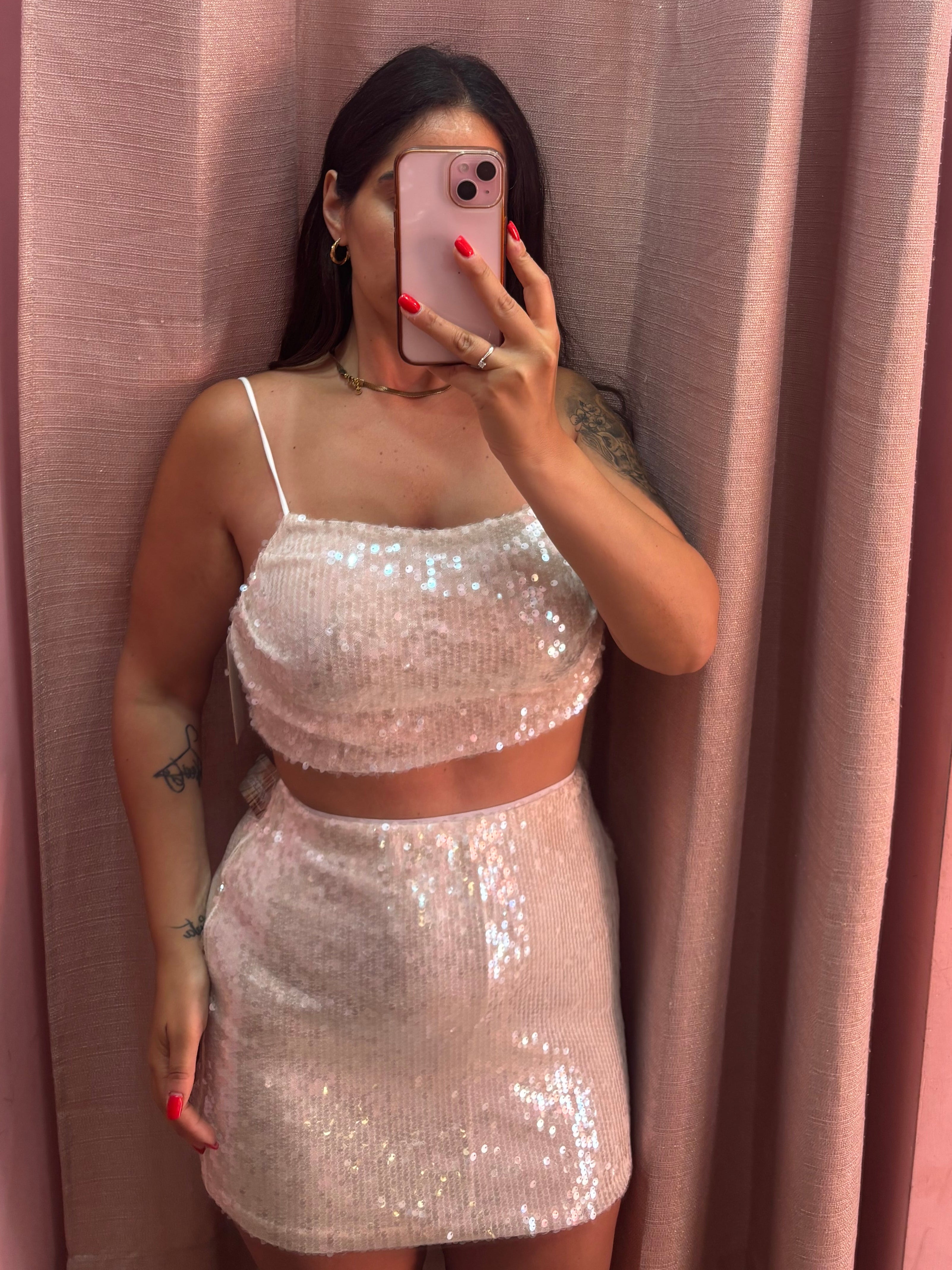 Top e gonna paillettes
