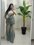 Salopette denim sabbiata