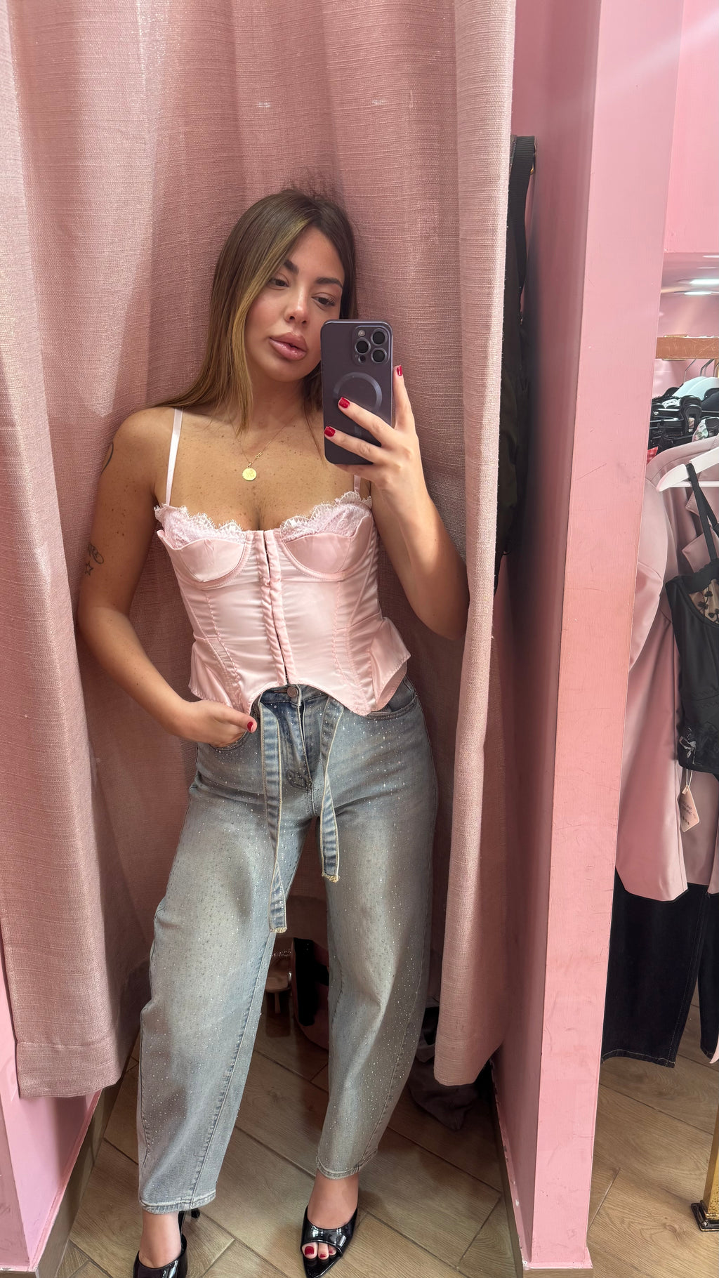 Corpetto mochy rosa