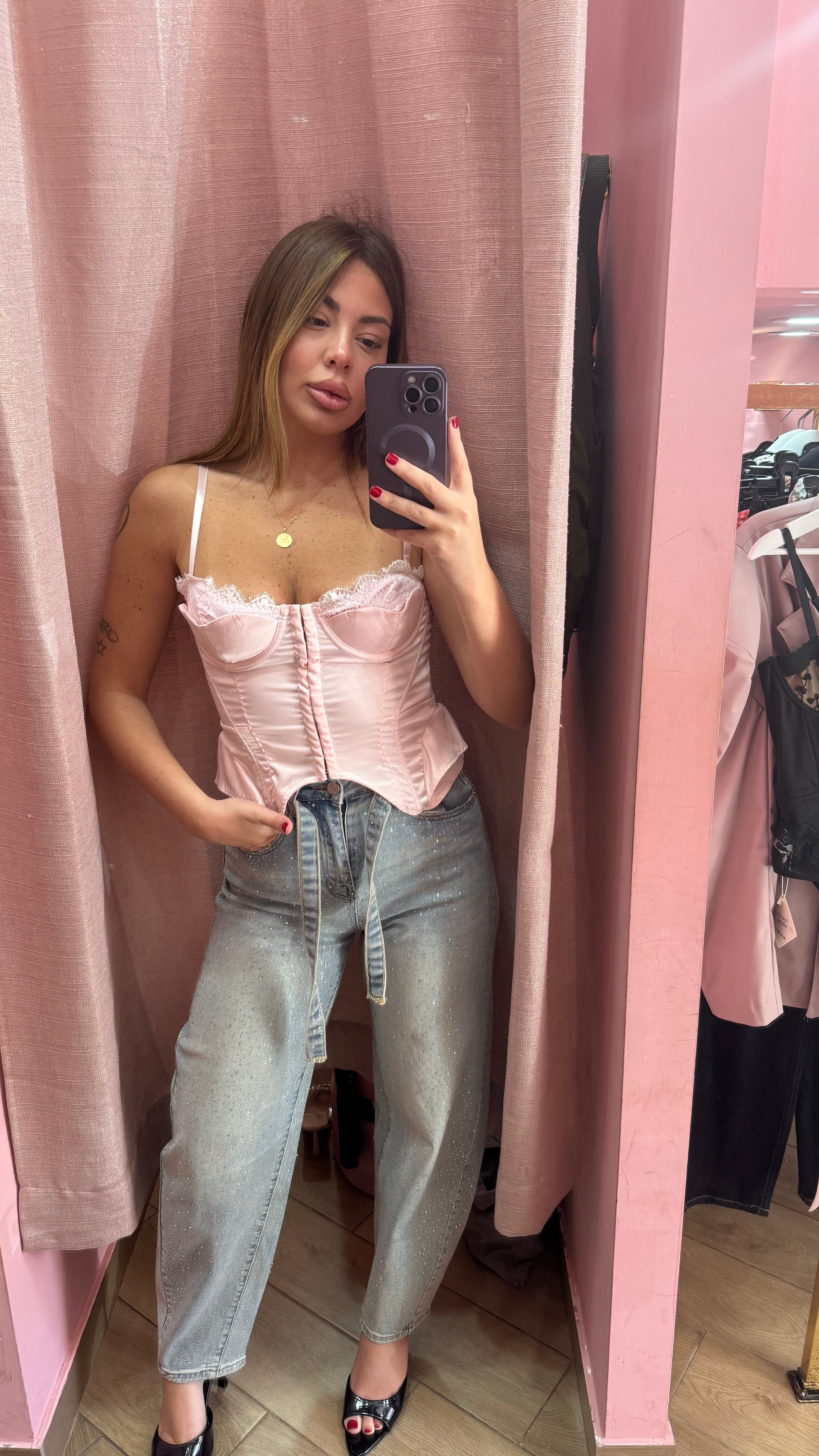Corpetto mochy rosa