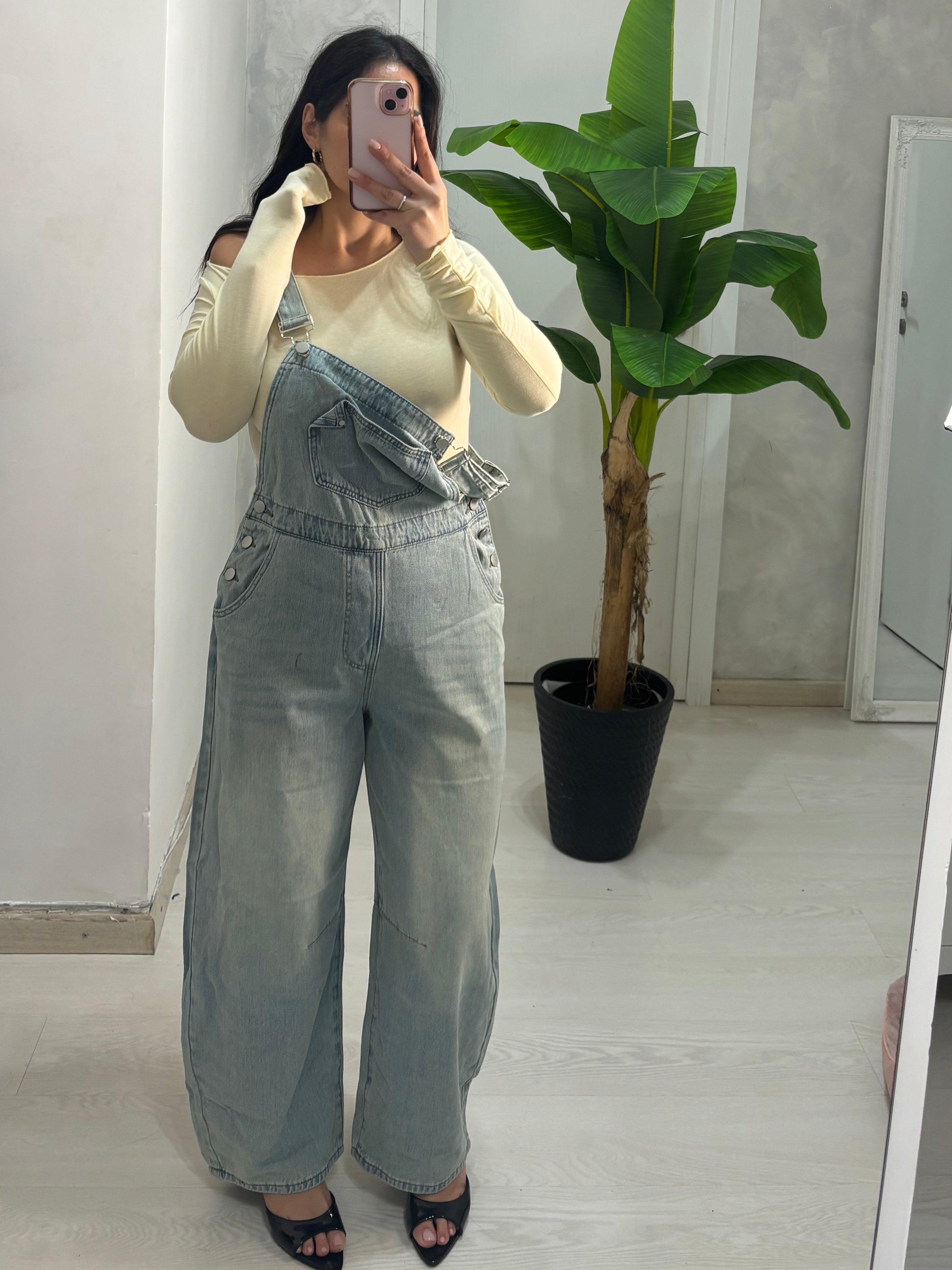 Salopette denim ballon