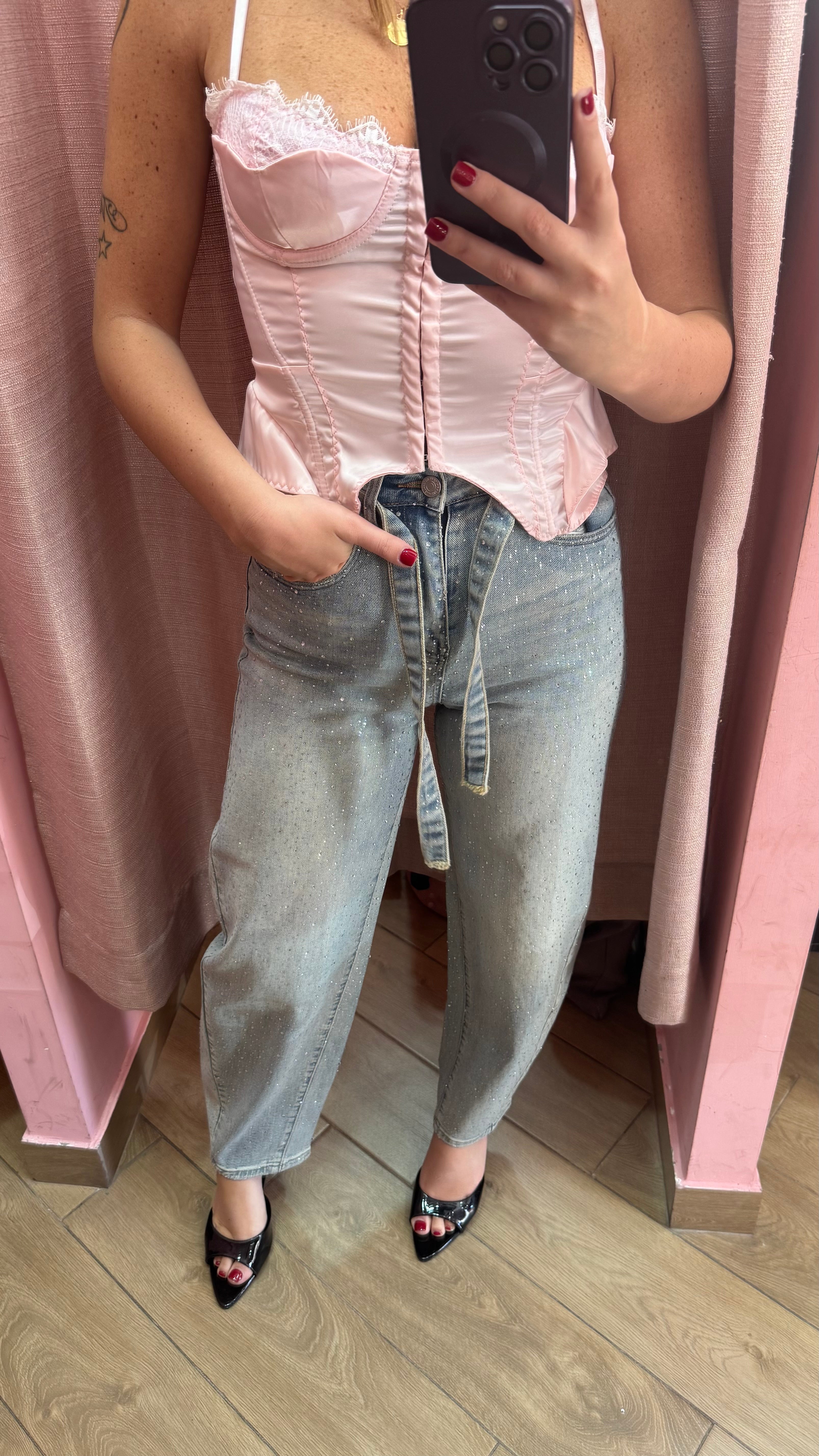 Denim super Shine con cinturino