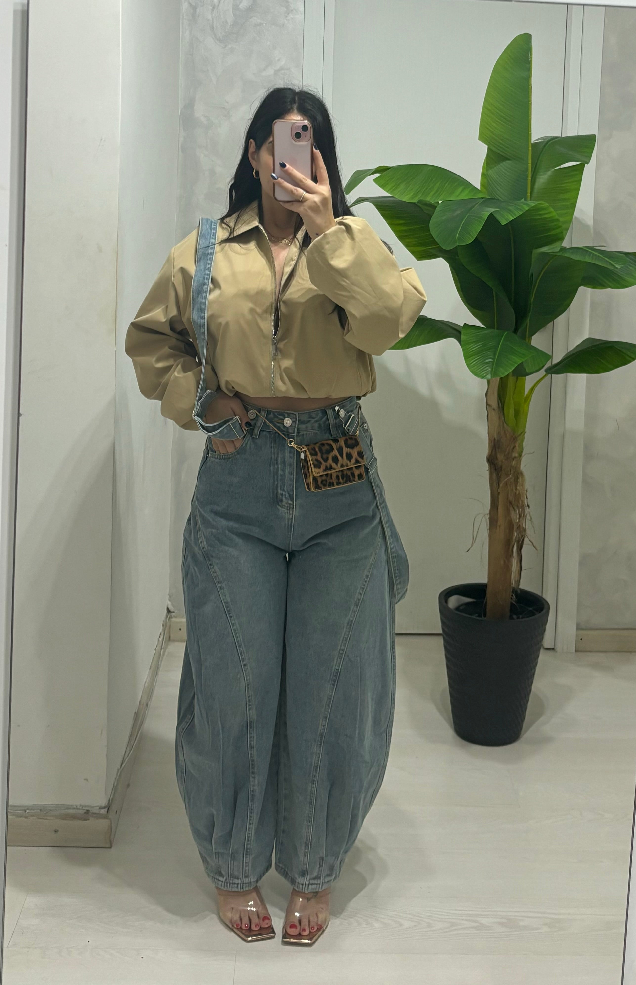 Denim salopette