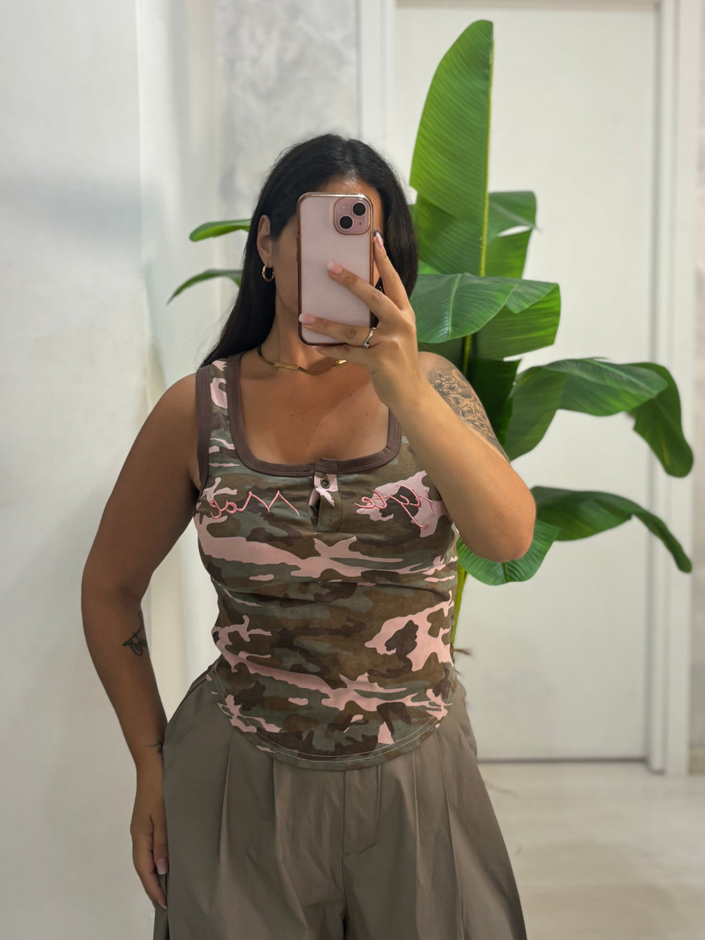 Canotta military pink