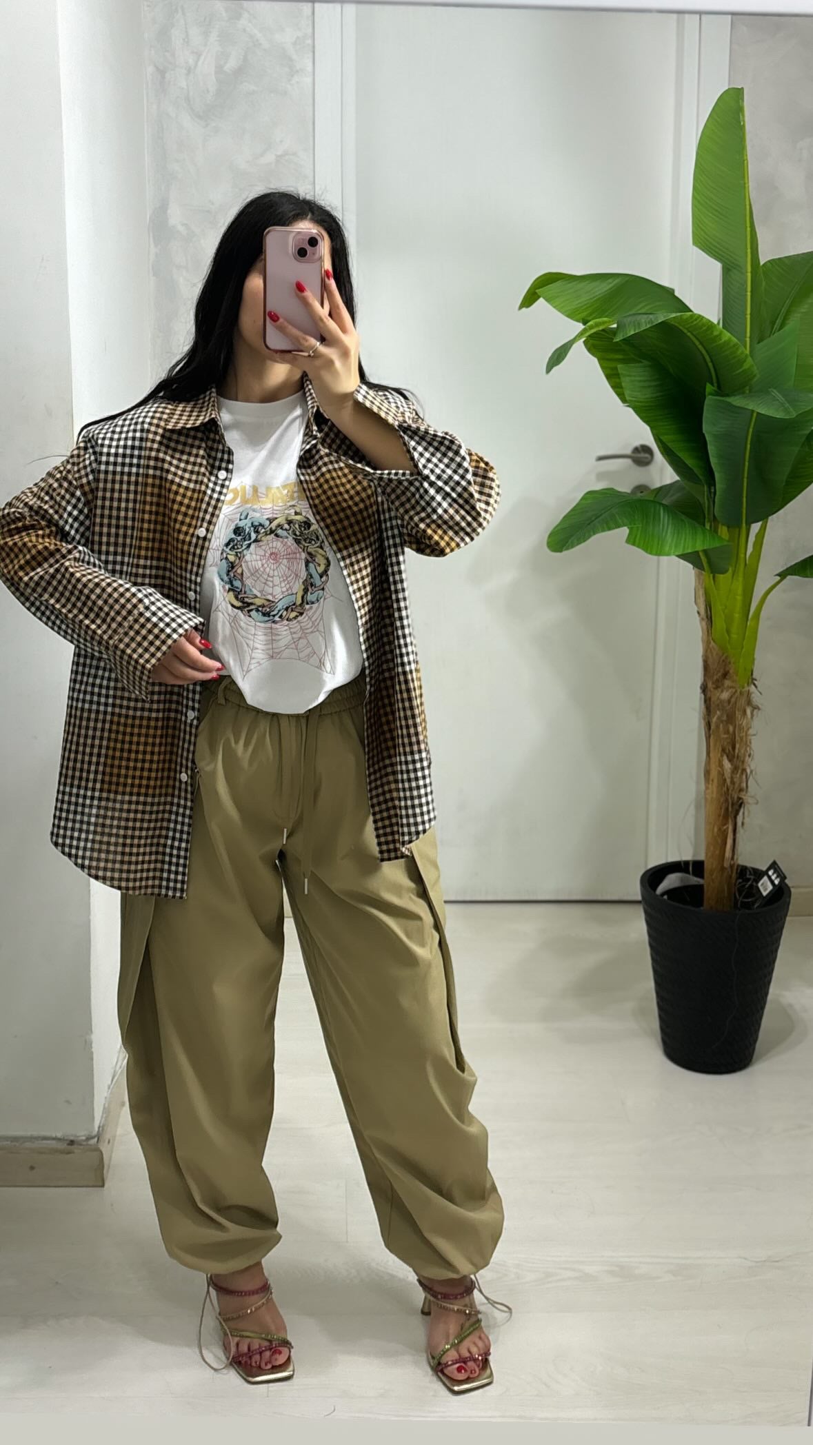 Camicia quadretti giallo