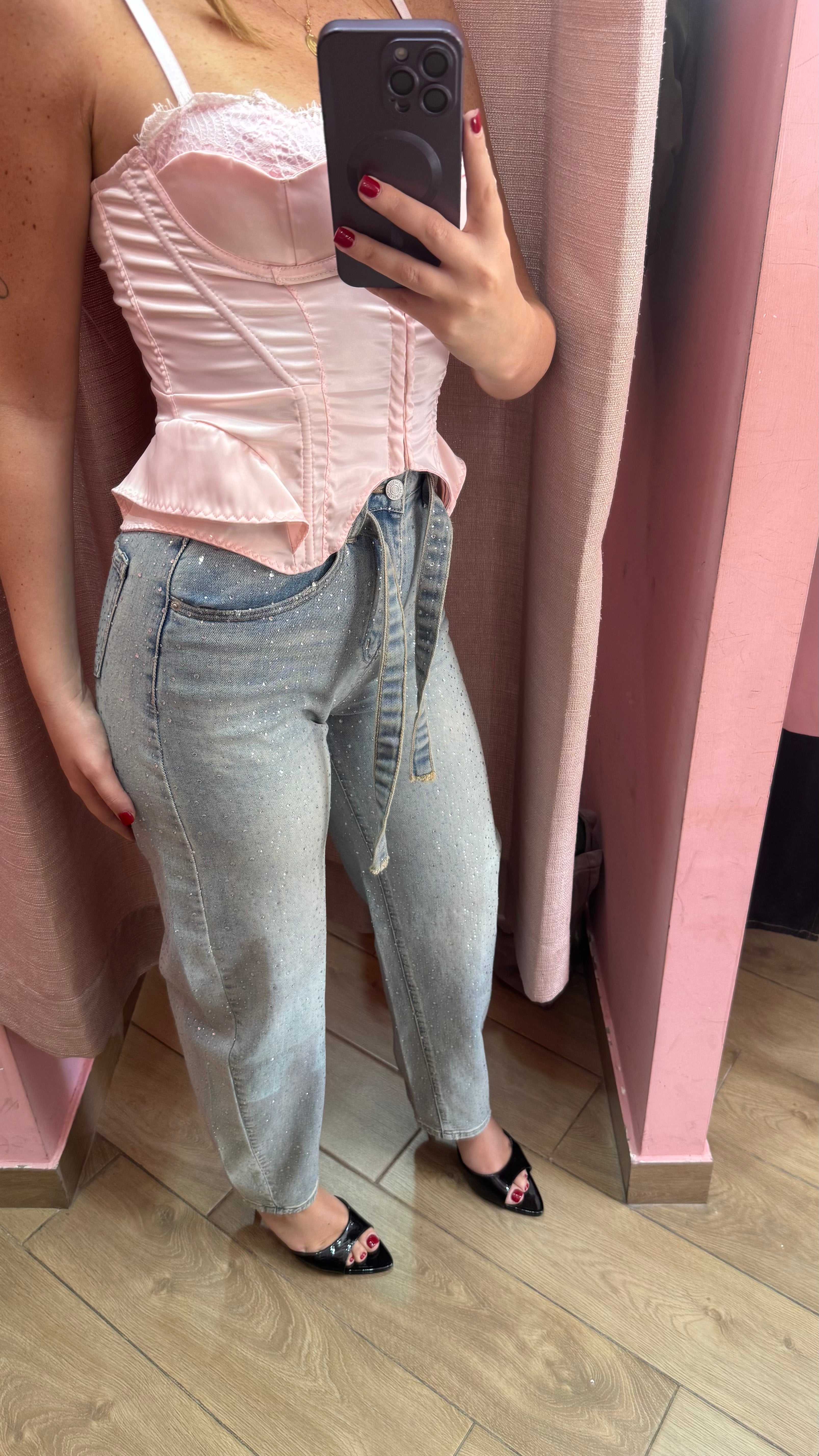 Denim super Shine con cinturino
