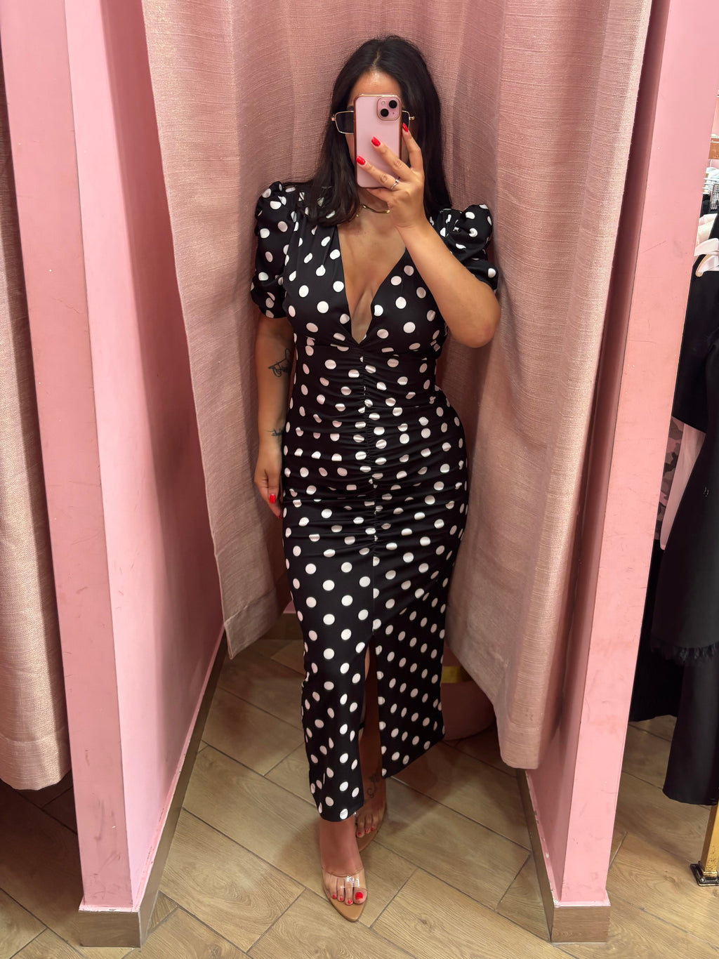 Dress pois nero
