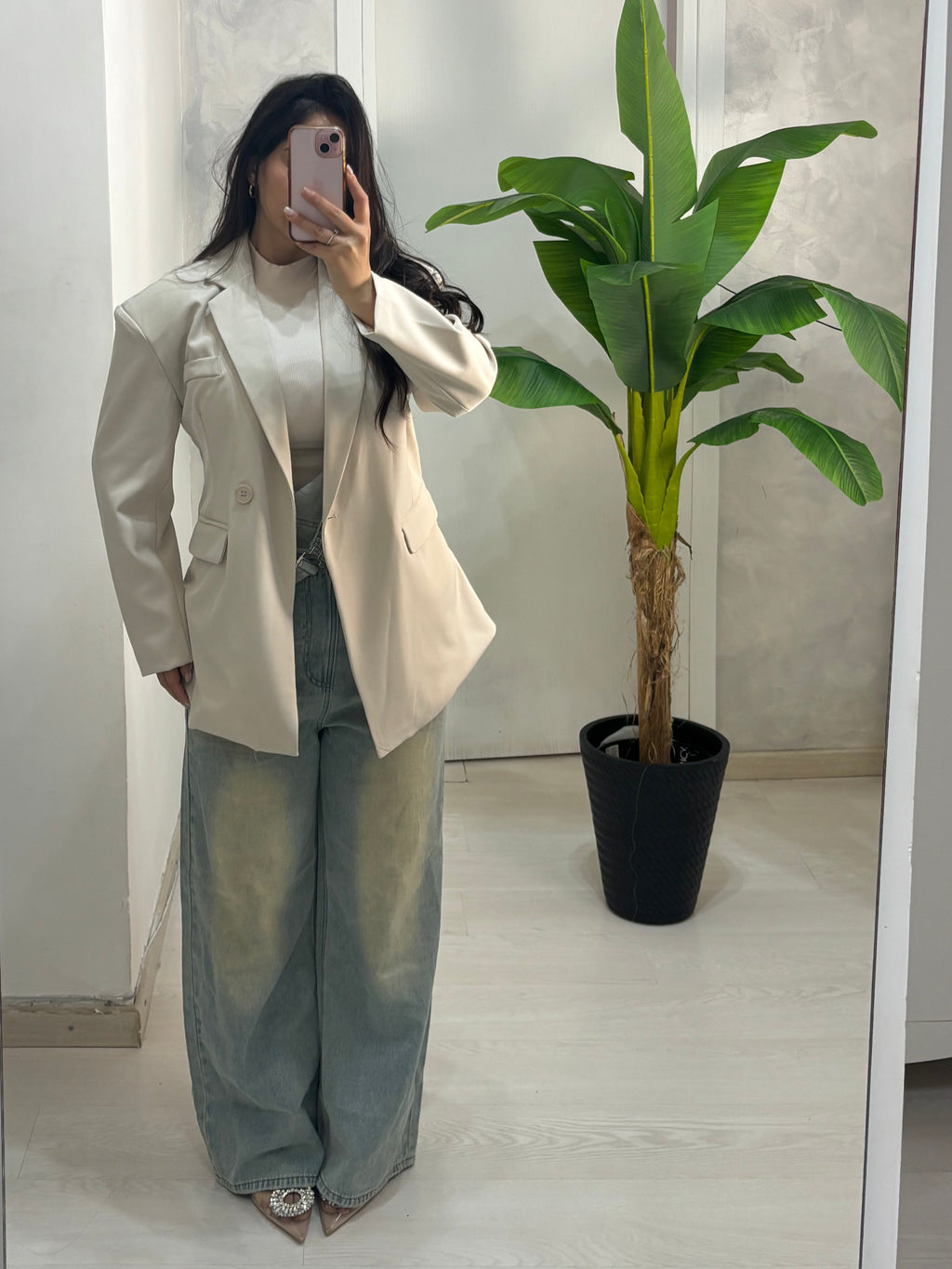 Giacca spallina beige