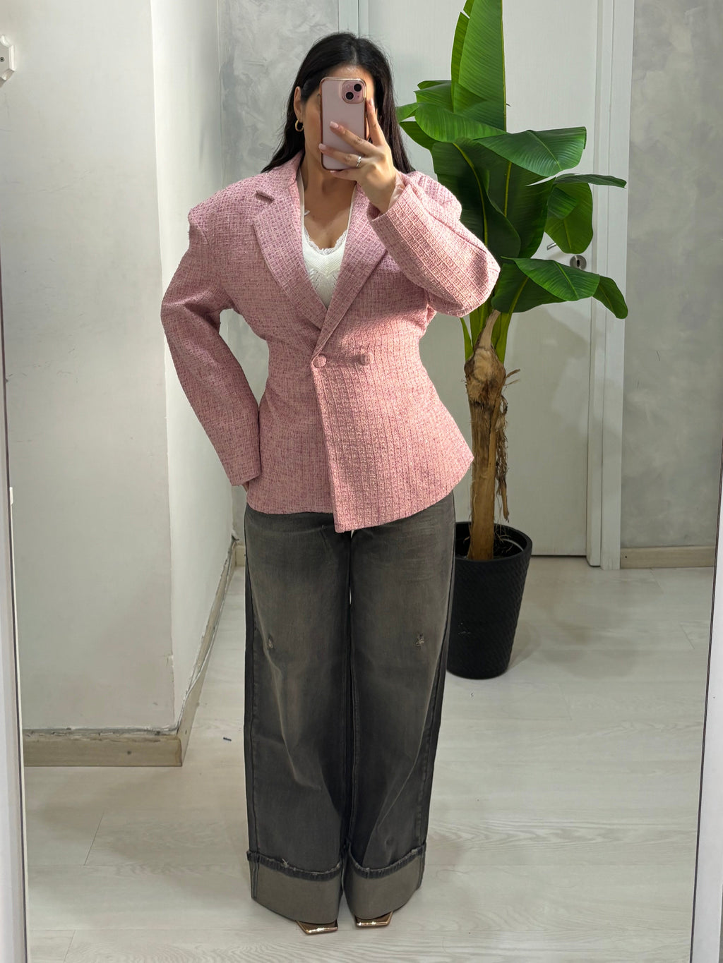 Denim grigio piegone