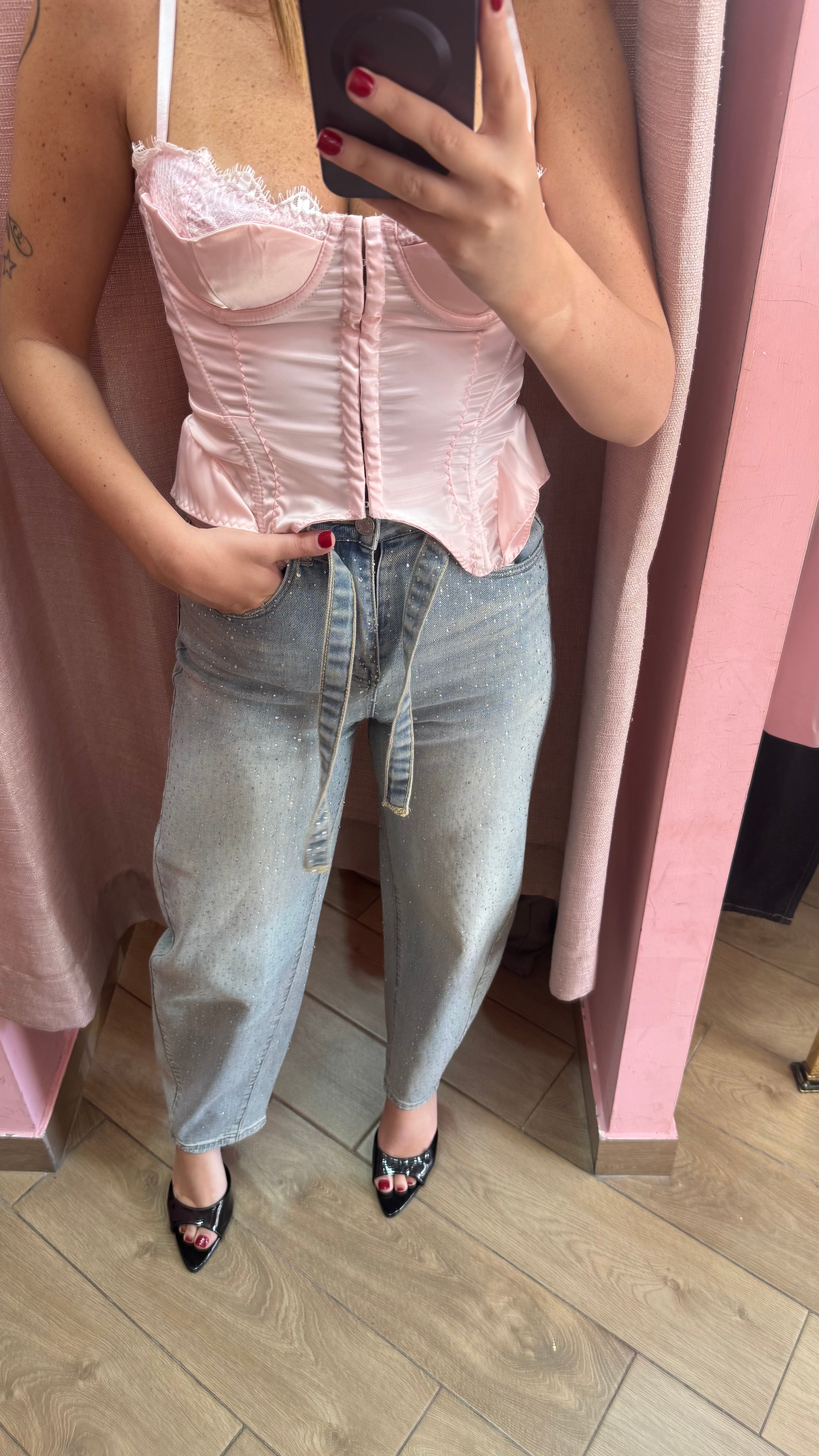 Denim super Shine con cinturino