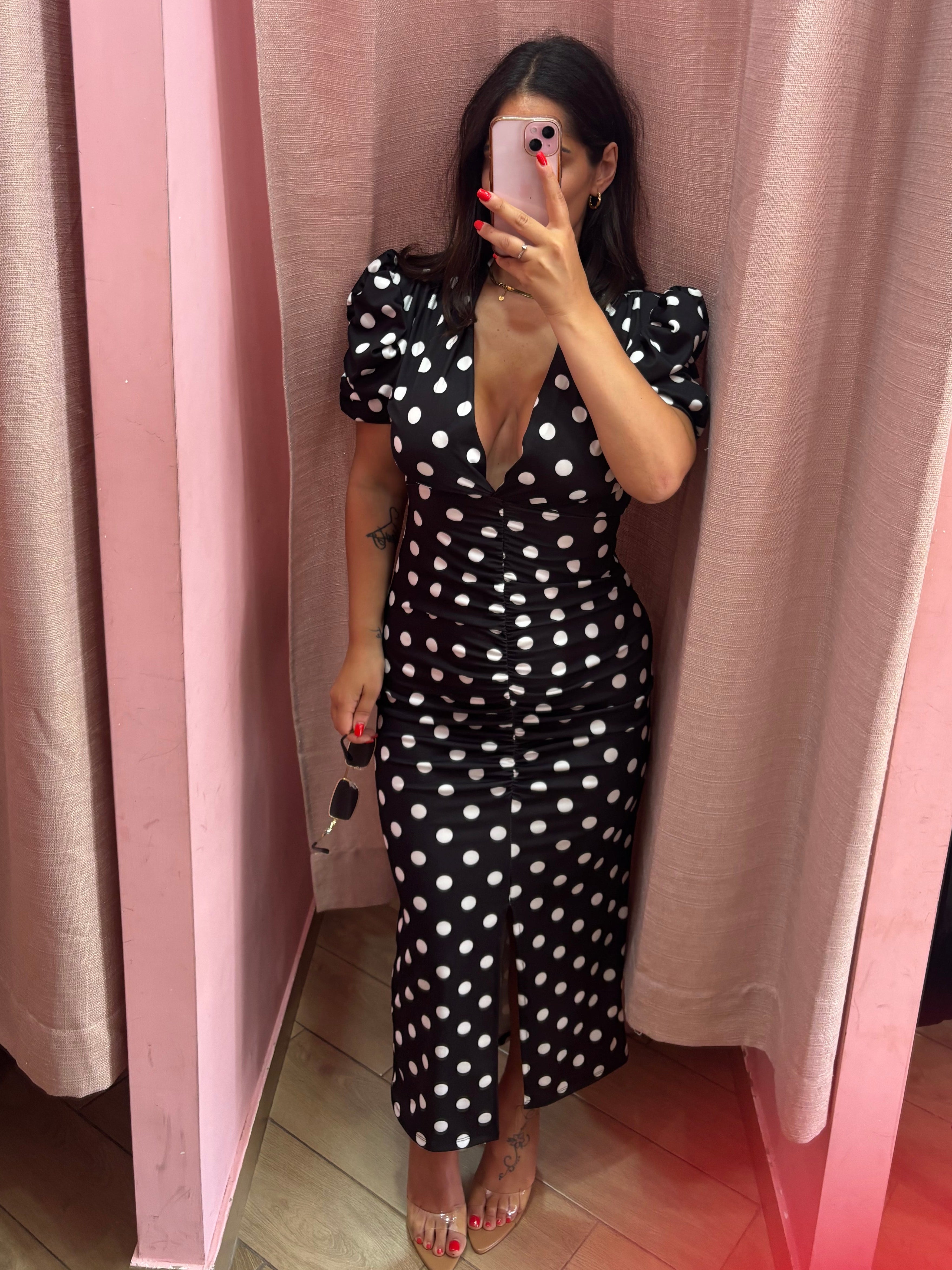 Dress pois nero