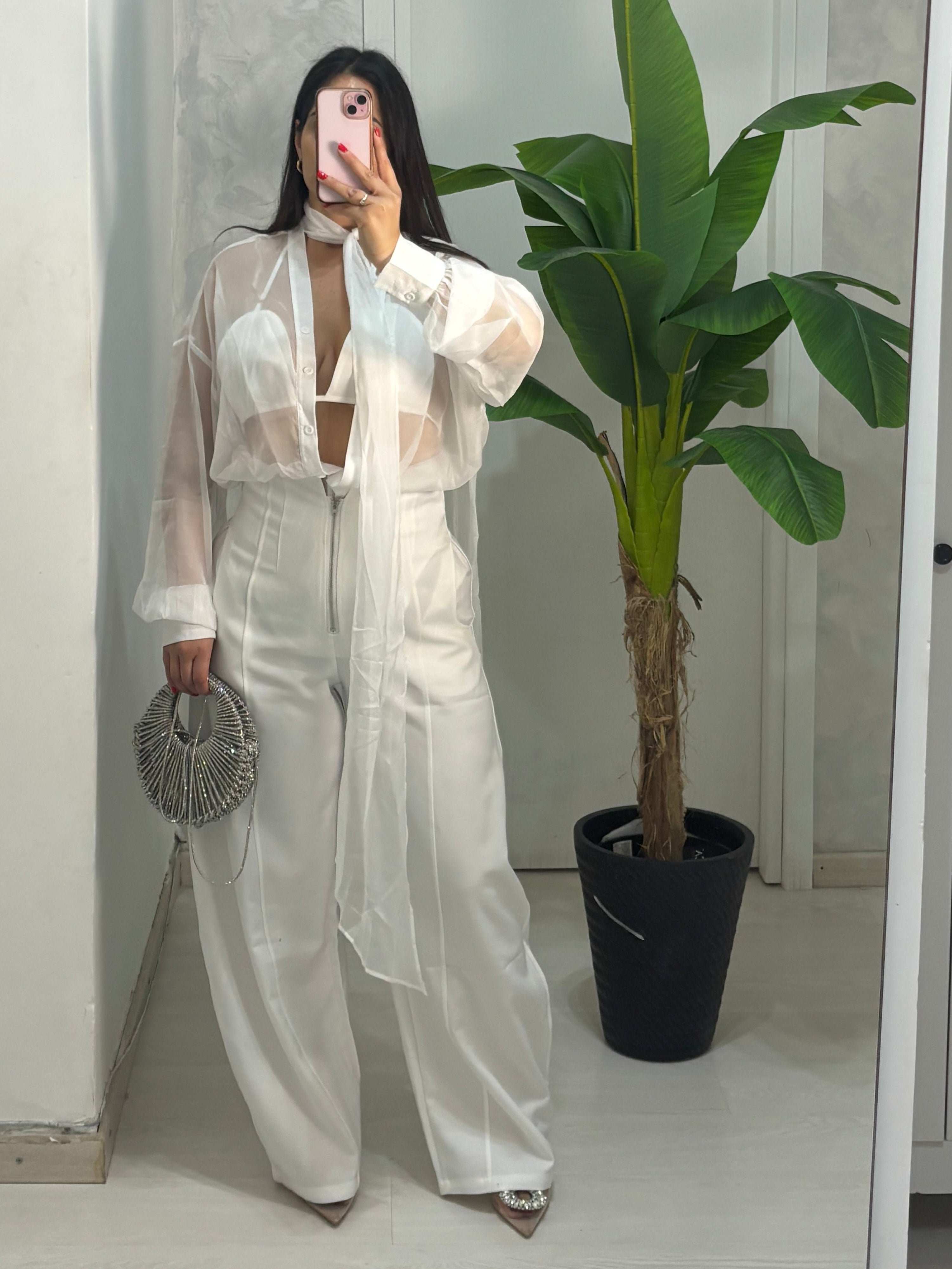 Camicia velata bianca