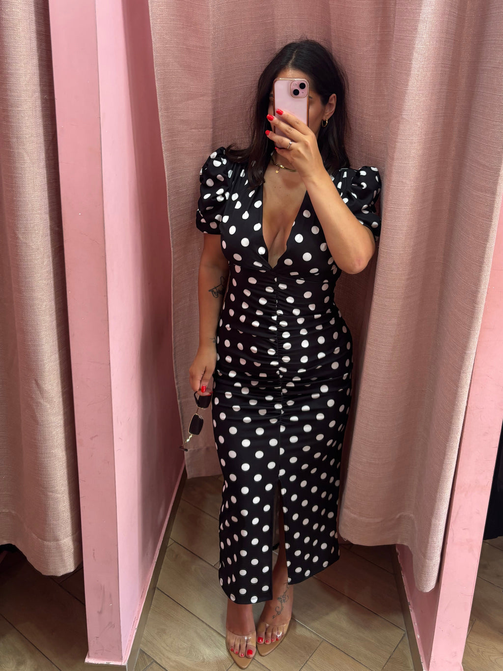 Dress pois nero