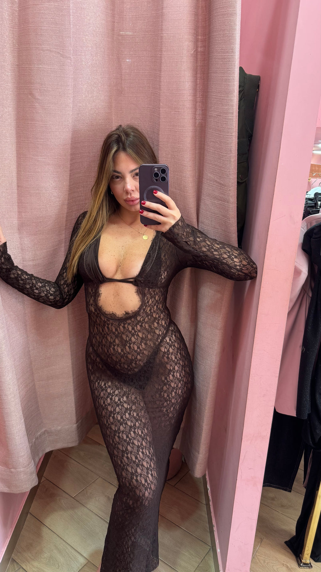 Copricostume macramé marrone