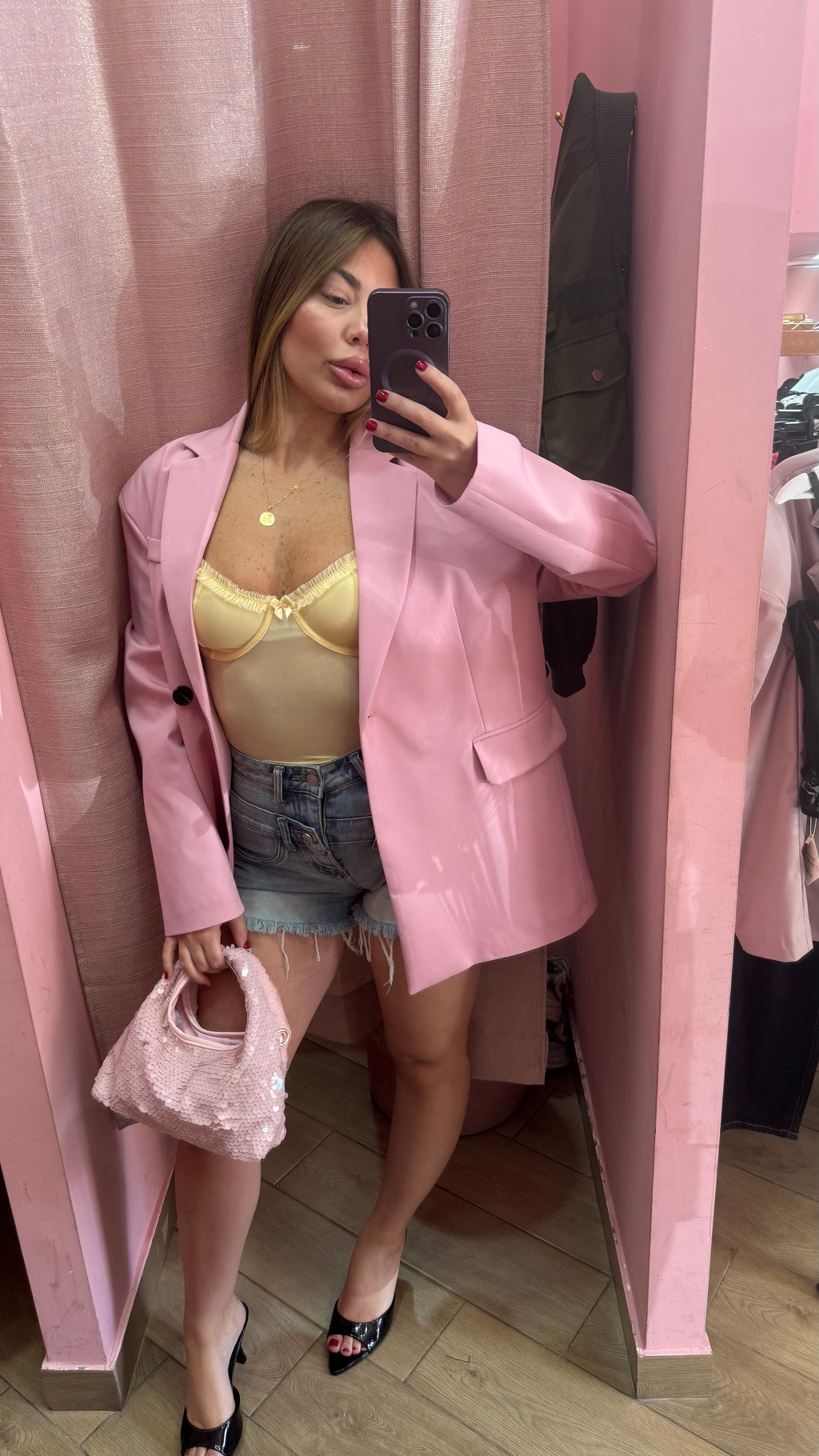 Bag rosa pailettes