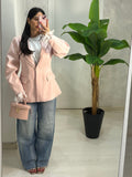 Giacca sfiancata manica Baloon Pink