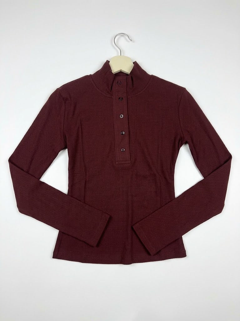 Maglia a costine bordeaux